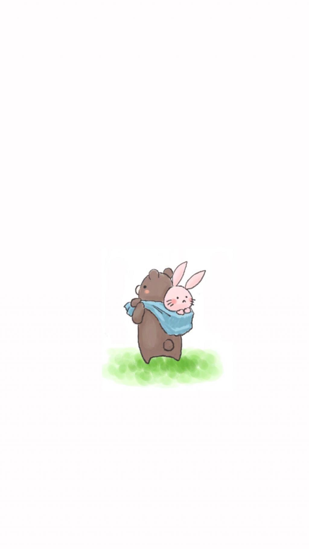 可爱卡通小熊兔子