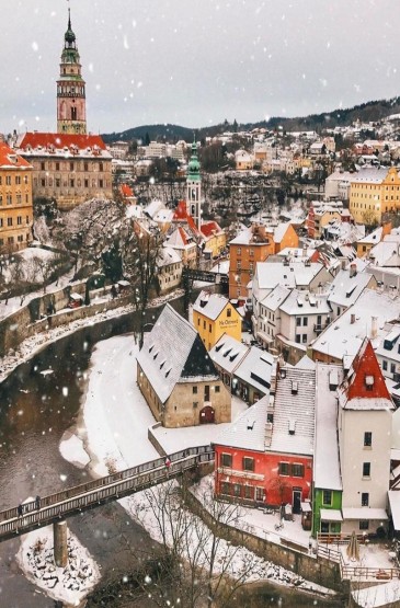 布拉格冬季雪景