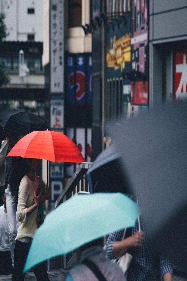 日本街头雨季唯美写真