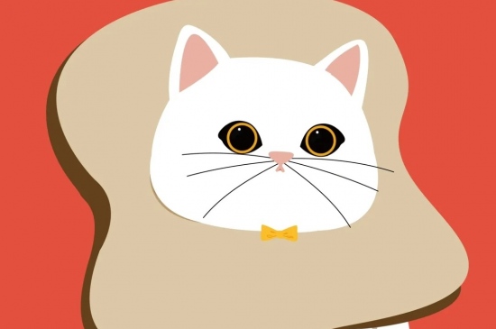 面包小猫可爱插画头像