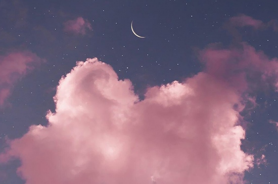 天空中的星月云炫彩唯美