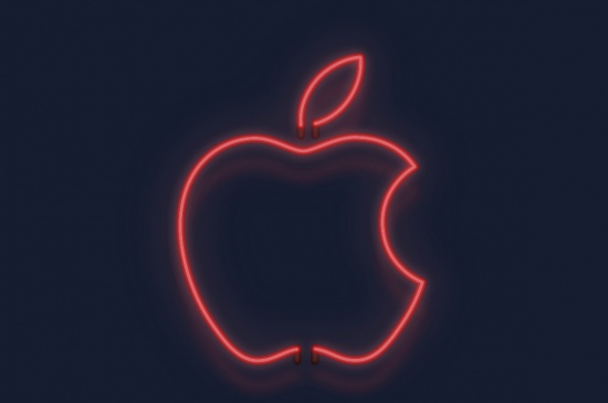 红色荧光iPhone苹果手机壁纸