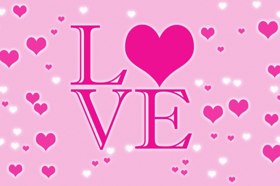 粉色love情人节素材图片