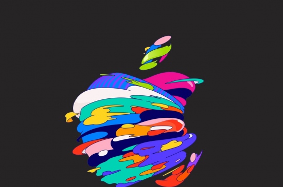 苹果logo创意黑色背景壁