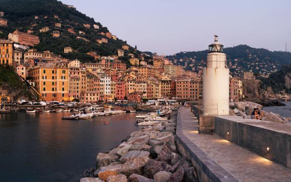 意大利的港口建筑风景