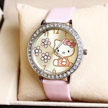 kitty花朵手表
