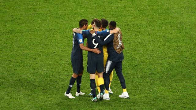 法国球员庆祝胜利