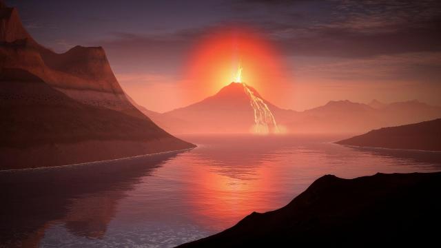 烈焰从天的火山视觉图