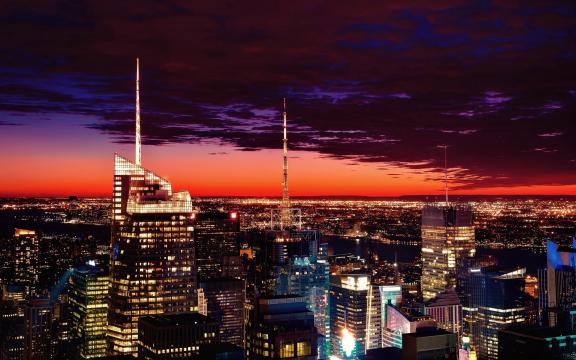 纽约的繁华城市夜景