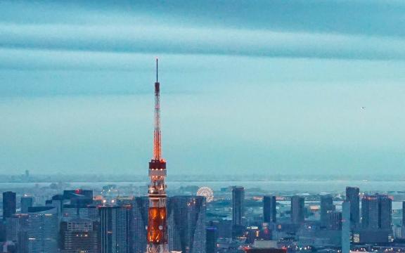 日本建筑东京塔风光
