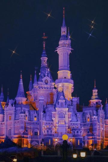 十一黄金周上海迪士尼优美迷人的夜景