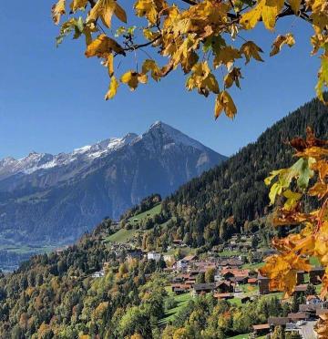 瑞士的优美迷人的秋景