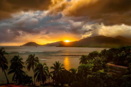 加勒比海的唯美日落景色
