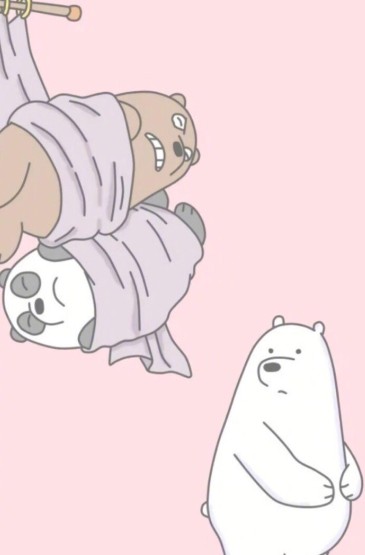 三只裸熊可爱卡通手绘